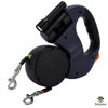 Imagen de ACCESORIOS PARA MASCOTAS - CDCLYRB3MN CORREA DOBLE CON LINTERNA Y REP. BOLSAS X 3 METROS NEGRO