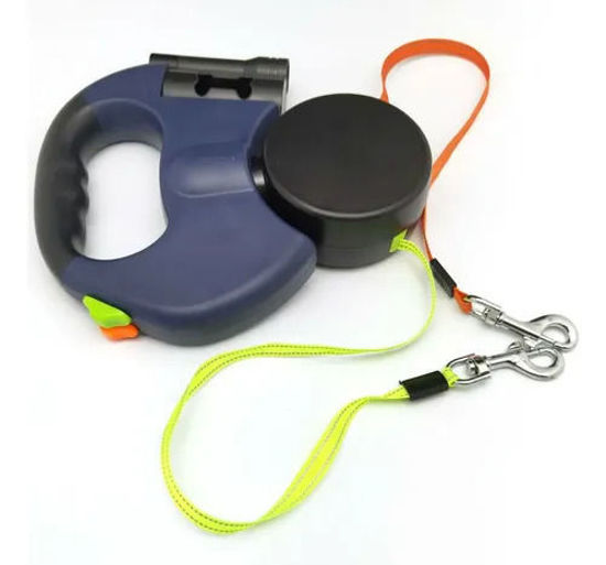 Imagen de ACCESORIOS RARA MASCOTAS - CDCLRX3M CORREA DOBLE CON LINTERNA Y RECIPIENTE DE BOLSAS X 3 METROS AZUL